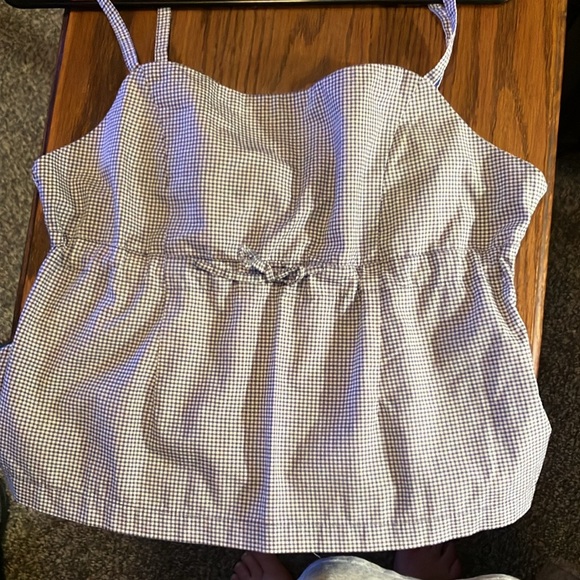 Polo/RalphLauren croptop. Strappy, w/drawstring bodice. Blue/white check.NWT. Lg - Picture 7 of 11
